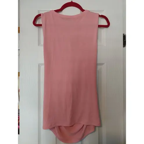 7th Avenue New York & Co. Womens Sleeveless Ruched Pink Blouse Size M Size M