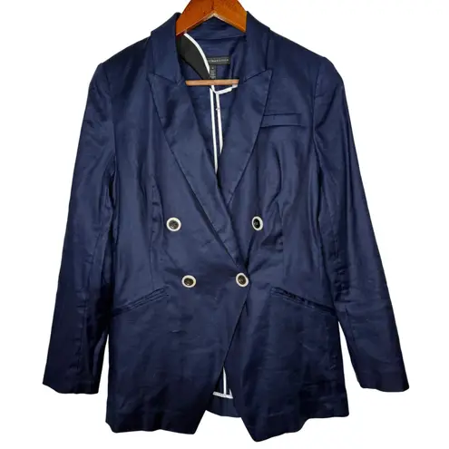 White House Black Market WHBM Studio Blazer Linen Blend