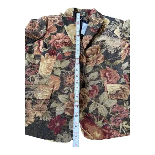 Grace Elements Women’s Brown Floral Career Coat Jacket Blazer Size 4 NWT