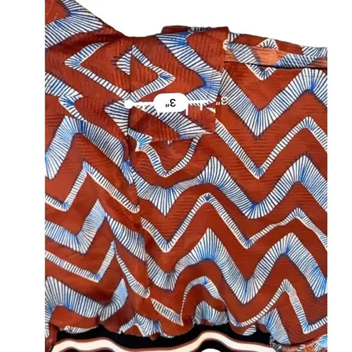 Scotch & Soda Poolside Blue & Red Chevron Stripe Ruffle Shorts Sz L NEW