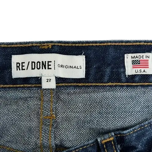 RE/DONE REDONE Originals High Rise Straight Leg Crop Jeans Dark Wash Denim Size 27