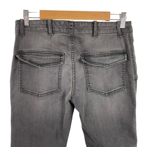 Nili Lotan Cropped French Military Pants Jeans Carbon Grey Cotton Utility SZ 27 Gray