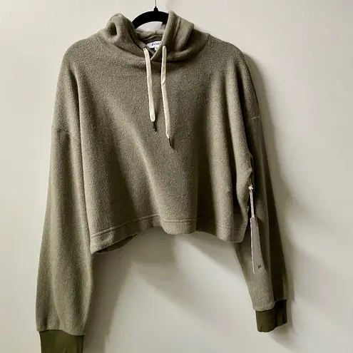 FEAT BlanketBlend Cropped Hoodie in Dark Olive Sage Green