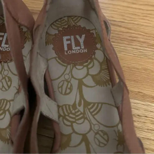 Fly London Taupe Yadi Wedge Sandals Size 39 (8-8.5)