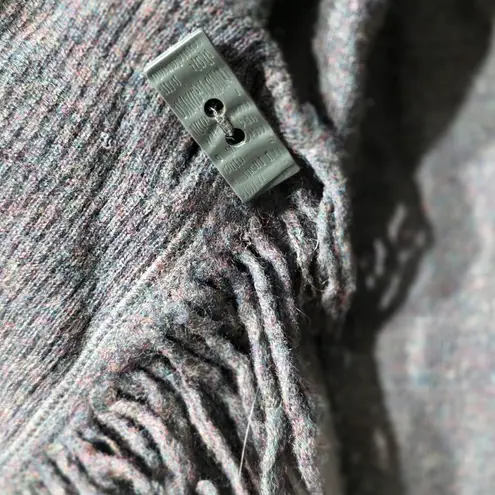 Tweeds Vintage Fringed Wrap Sweater Women’s Small Dark Gray Plum Brown Green