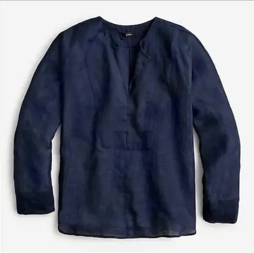 NWOT J.Crew Women XS Navy Ramie V