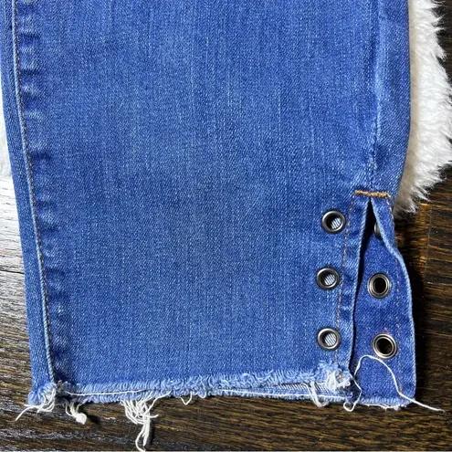 William Rast Ankle Skinny Raw Hem Grommet Jeans