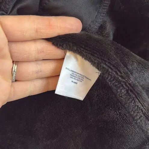 Lands End black plush cozy quarter snap pullover sweater xs Black