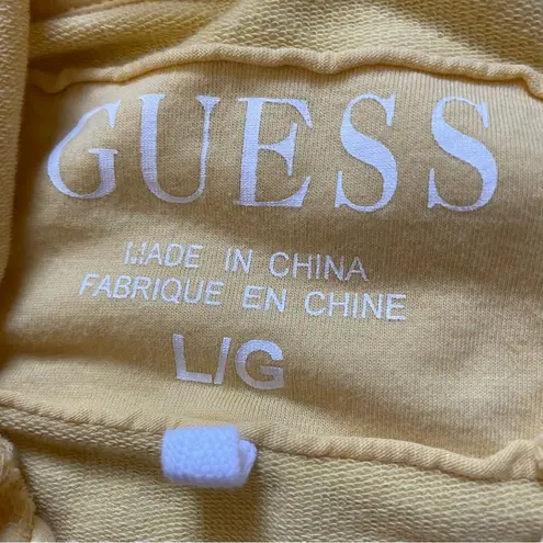 Guess  Yellow Hoodie & Crop Sweat Pants Set Size  Large