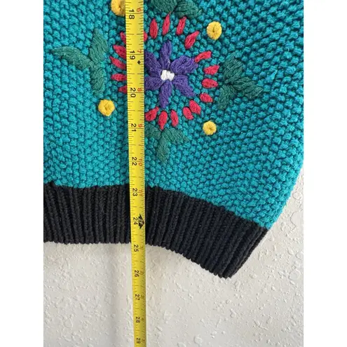 vintage 90s floral colorblock knit button down koret sport sweater vest Size M Size M