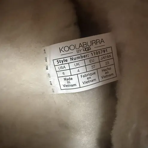 KoolaBurra by UGG Gray Suede Fur Lined Ribbon Lace Up Boots Size 6