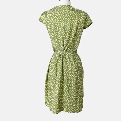 Reformation  Zena Printed Side Tie Dress in Jessie Floral Green and White