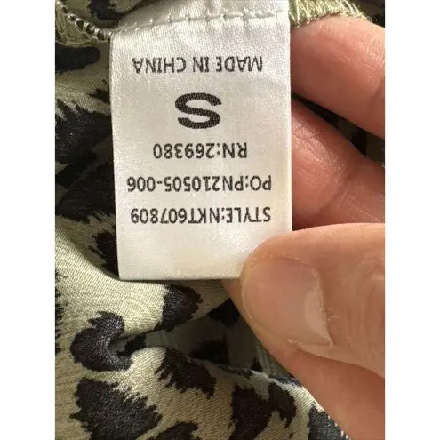 Newbury Kustom Womens Blouse Size Small Boxy Dolman Sleeves Leopard Animal Print