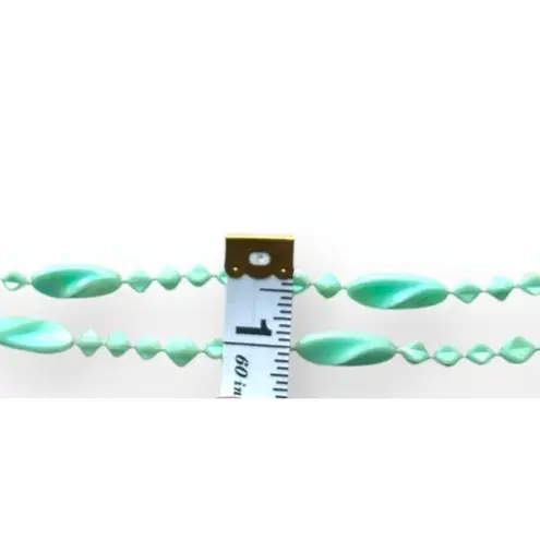 Women's Turqoise Long Twisted Beaded Lariat Necklace Boho Beachy Western Blue