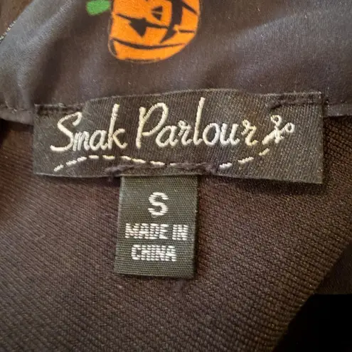 Smak Parlour Pumpkin Print Halloween Dress Women's Small Black Retro Whimsigoth