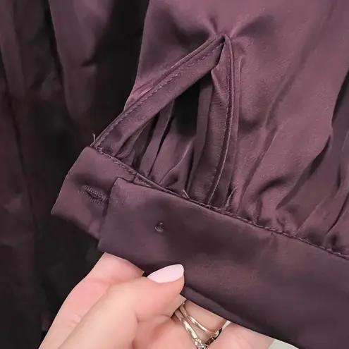 Mac Duggal Ieena for Plum Purple Satin V-neck Jumpsuit Size 2 US $358