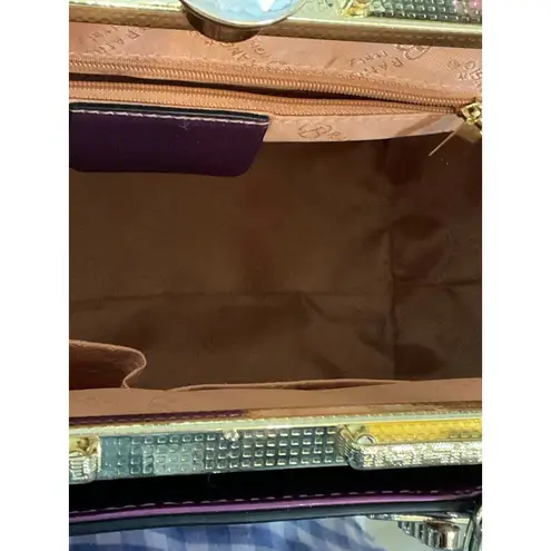 Brangio of Italy Elegant Purple Patent Leather Bag. Crystal & gold accents