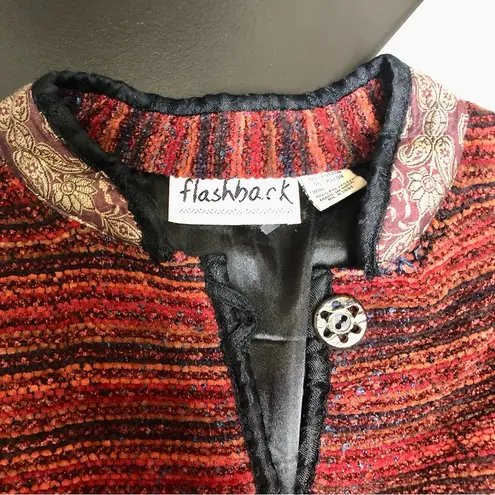 Flashback Vintage 90s Tapestry Jacket Velvet Blazer Ribbed Sequin Embroidered L