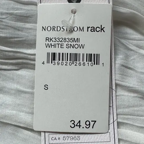 Melrose and Market White Snow Floral Lace Sheer Cotton Sleeveless Summer Top Sz.S