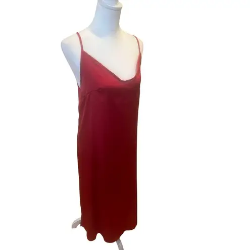 See You Monday  LA NWT RED SATIN SLIP DRESS WOMENS SIZE LARGE