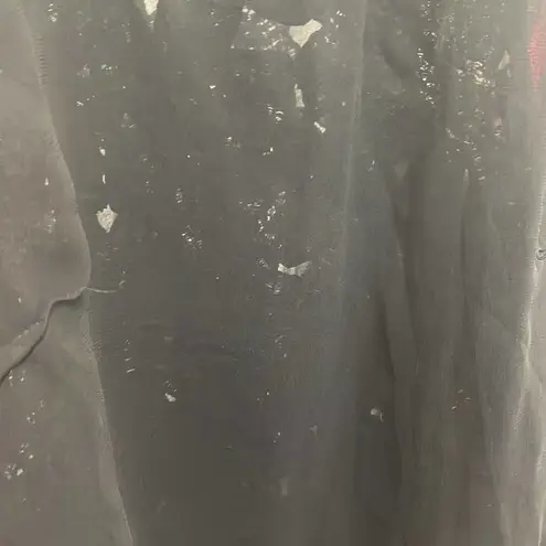 Purple Snow Black Sleeveless Floral Cutout Shirt Size Medium