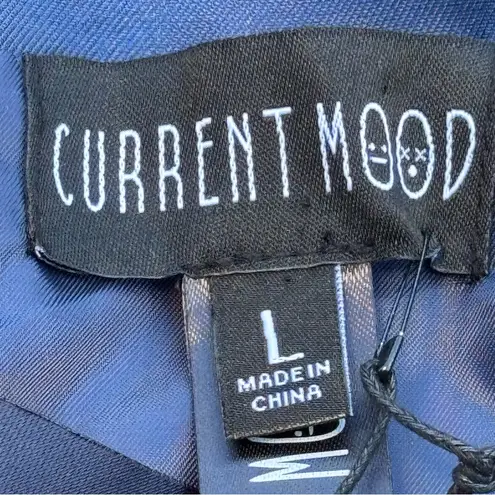 Doll kill Current Mood Satin Dress with Bow Straps Large Blue