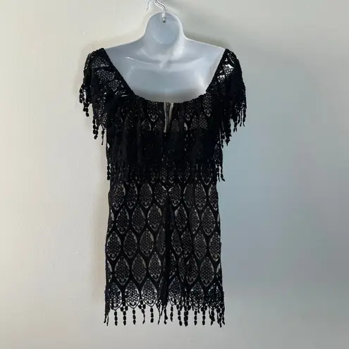 Stone Cold Fox Dress M/L Black Lace Cocktail Party LBD NYE Event Statement