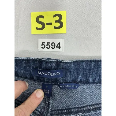 Bandolino Womans Mandie Slim Blue Jeans 16