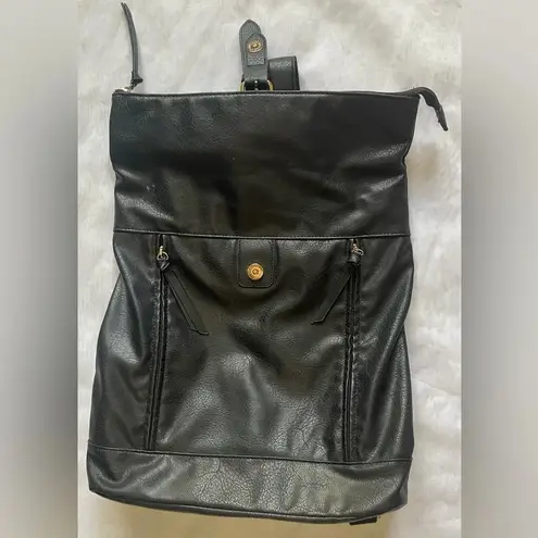 Black Backpack with Fold