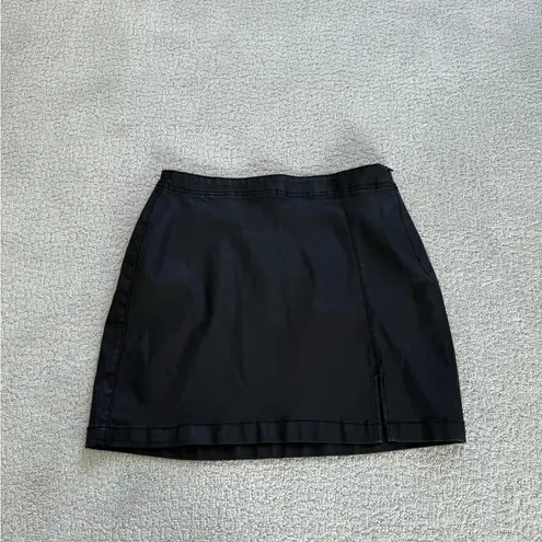 Indigo rising black pleather skirt large mini size medium party holiday cocktail
