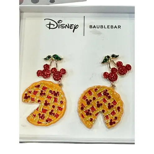 NIB Disney x Baublebar Cherry Pie Earrings Mickey Mouse Hidden Gems 2024 Fall Silver