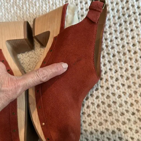 MADEWELL The Marlo Women's Suede Slingback Shoes Red Size 7