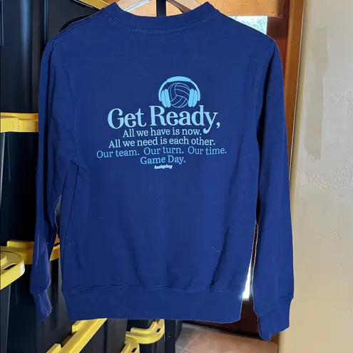 Lucky Dog Just Hoods Navy Blue Thick Volleyball Sweatshirt Size Small