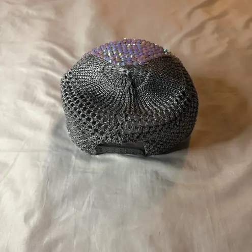 Gray Rhinestone Embellished Cap