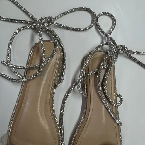 Simmi London Shoes Women Size 6 AELLA Rhinestone Bow Tie Sandals Crystal Glitter