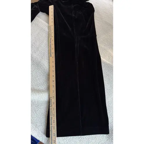 Soft Surroundings Veletta Velvet Pants Women's M Black Wide Leg Stretch