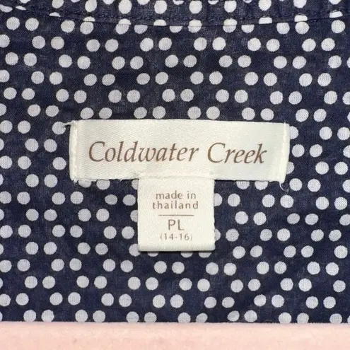 Coldwater Creek  Blue & White Button Down Paisley Bandana Petite Blouse