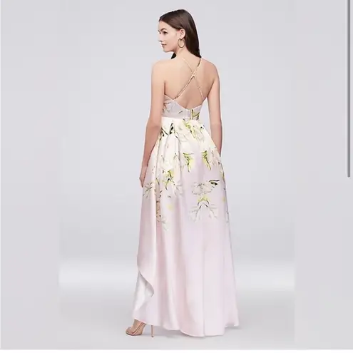 David's Bridal NWT- David’s bridal- Light pink dress with yellow/white flowers