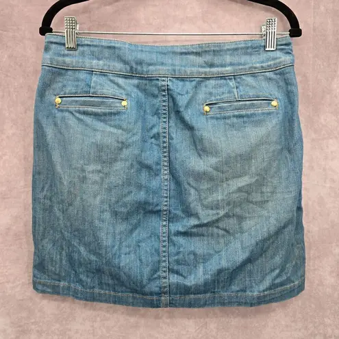 Juicy Couture  Ex Cardiff High Waist Womens Denim Skirt Crest Button Size 28