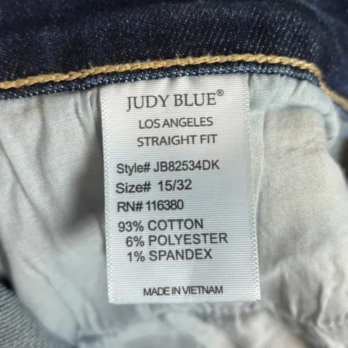 Judy Blue Distressed Straight Fit Dark Wash Jeans Size 15/32