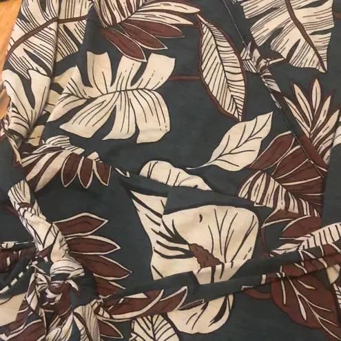 Sweet Claire Green Leaves Print Cropped Jumpsuit