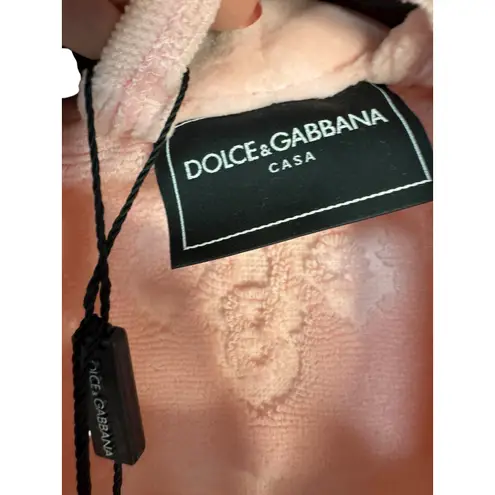 Dolce & Gabbana NWT Terry Cotton Jacquard Bath Robe in Pink Size XS