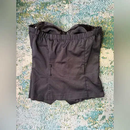 Charlotte Russe Y2K  pinstriped black tuxedo tube top, size medium