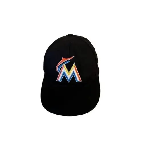 Miami Marlins Embroidered Logo Strap Back hat cap Blue Size XS