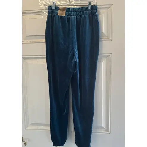 INC international Concepts Women Velvet Stretch Jogger Pant Blue Size S