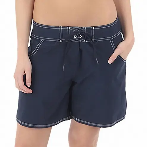 Seafolly black barracuda mid length board shorts, NWT size L
