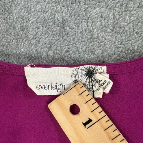 Everleigh Purple Wrap Drape Blouse Women's 2XL High Low Long Sleeve V