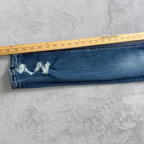 BKE Stella Mid Rise Skinny Jeans 24x31.5 Blue Stretch Distressed Hem Women