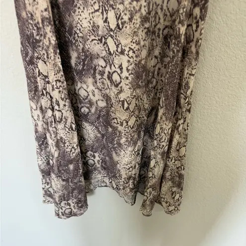 Black Swan Isabella Snake Print Tank Swing Mini Dress Medium M Dusty Peach Gray