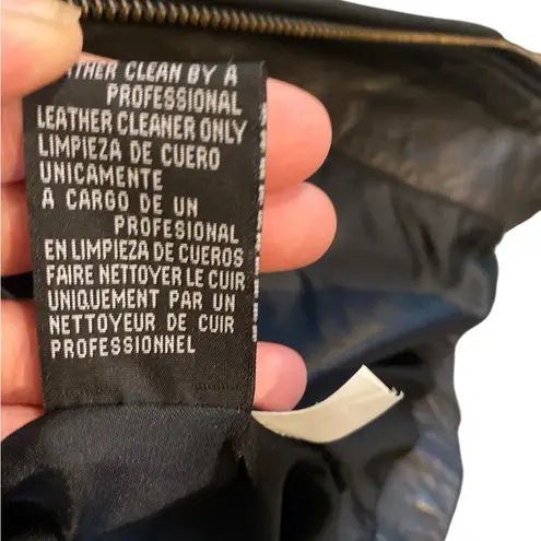 Vintage Y2K Tibor Classic soft Black Leather Jacket zip up pockets Size L